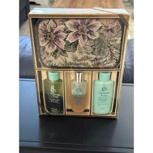 Heaven Sent Set Vintage NOS Tapestry Makeup Bag Gel Cologne Splash Lotion 30734